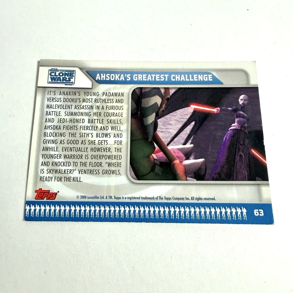 Star Wars Clone Wars Card Lot Topps 2008 Ahsoka Yoda Obi Wan 5 Cards